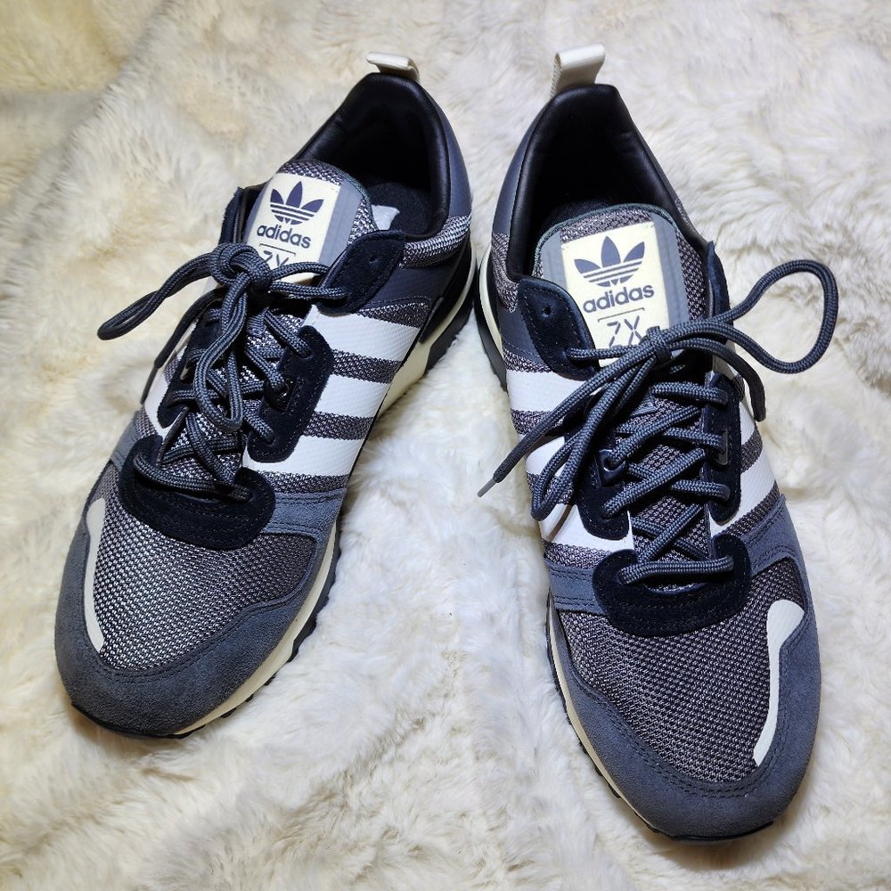 grey and white adidas